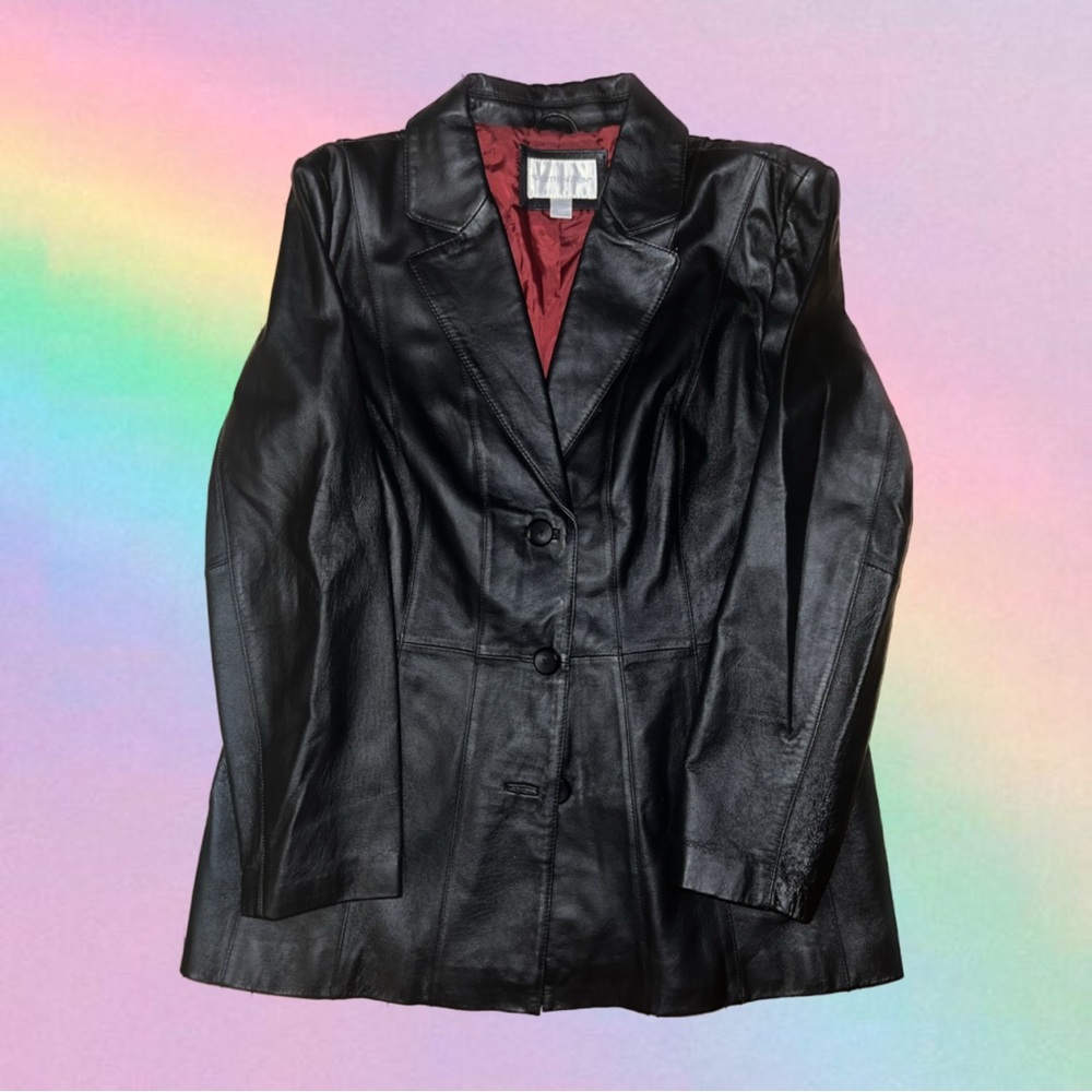 Vintage black leather jacket